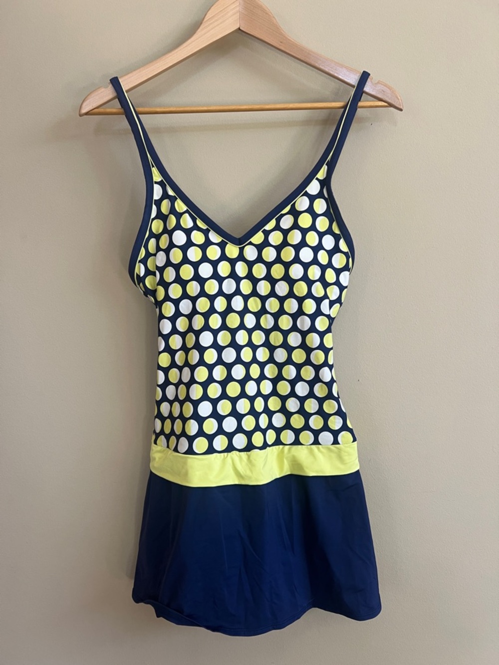 Jag One Piece Skirted Navy with Geometric Design Swimsuit